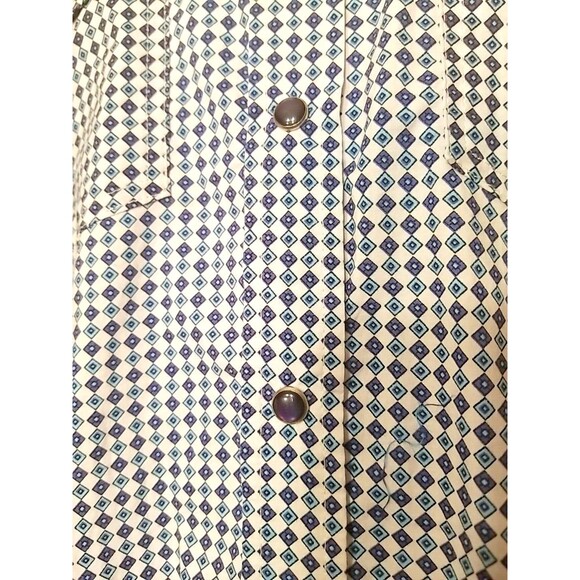 Patron Cito Red Label Pearl Snap Blue Diamond Shirt Mens Small NWOT   T53 - Picture 5 of 8